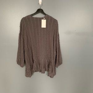 Luna Textured Blouse Grey Size Medium